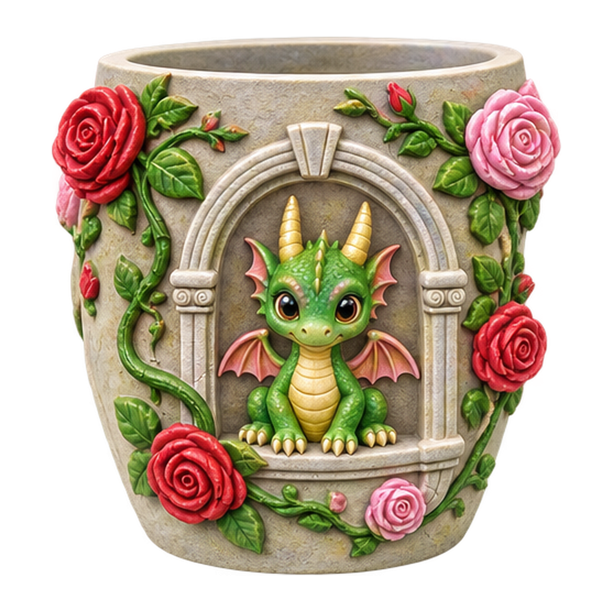 Baby Dragon Rose Planter — Painted inspiration — Forest Rose