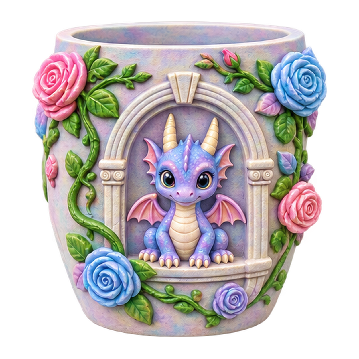 Baby Dragon Rose Planter — Painted inspiration — Fairy Garden