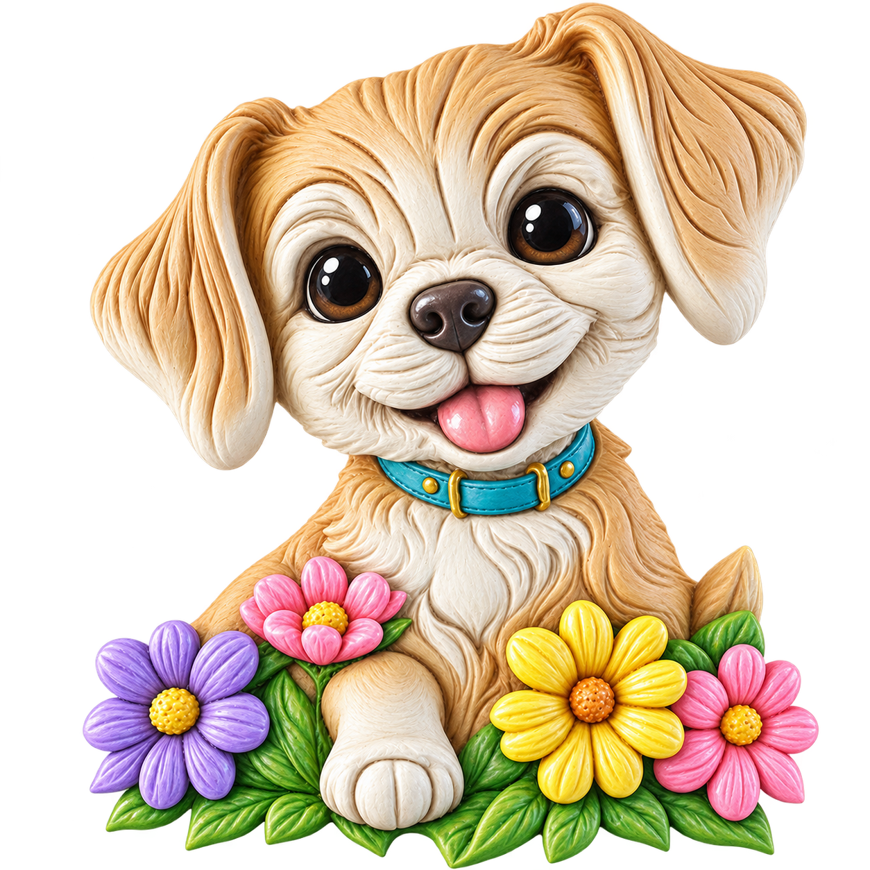 Flower Garden Puppy — Painted inspiration — Bright Garden Puppy