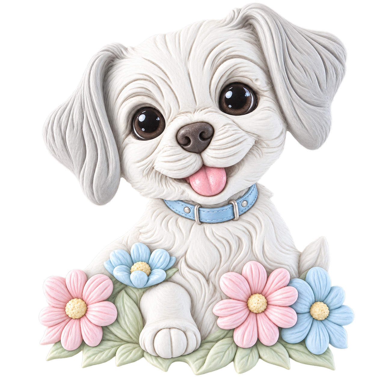 Flower Garden Puppy — Painted inspiration — Soft Pastel Garden